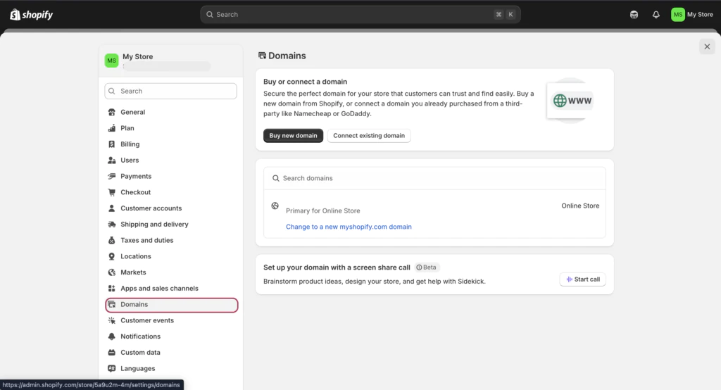 Shopify-domain