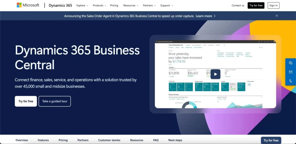 dynamics-365-business-central-an-ERP-tool-for-remote-team-management-homw-page-view